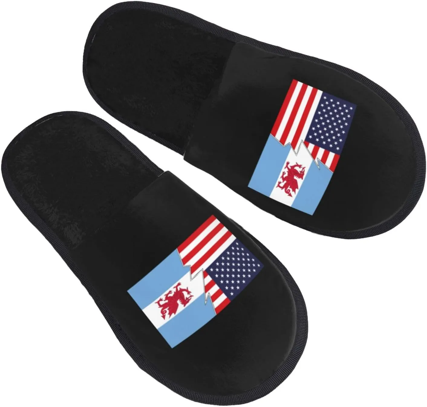Flag of the Welsh colony in Patagonia And America Slippers Winter Indoor and Outdoor Slipper Warm Cozy Soft Lightweight House Shoes Fuzzy Slip-On Slipper Large