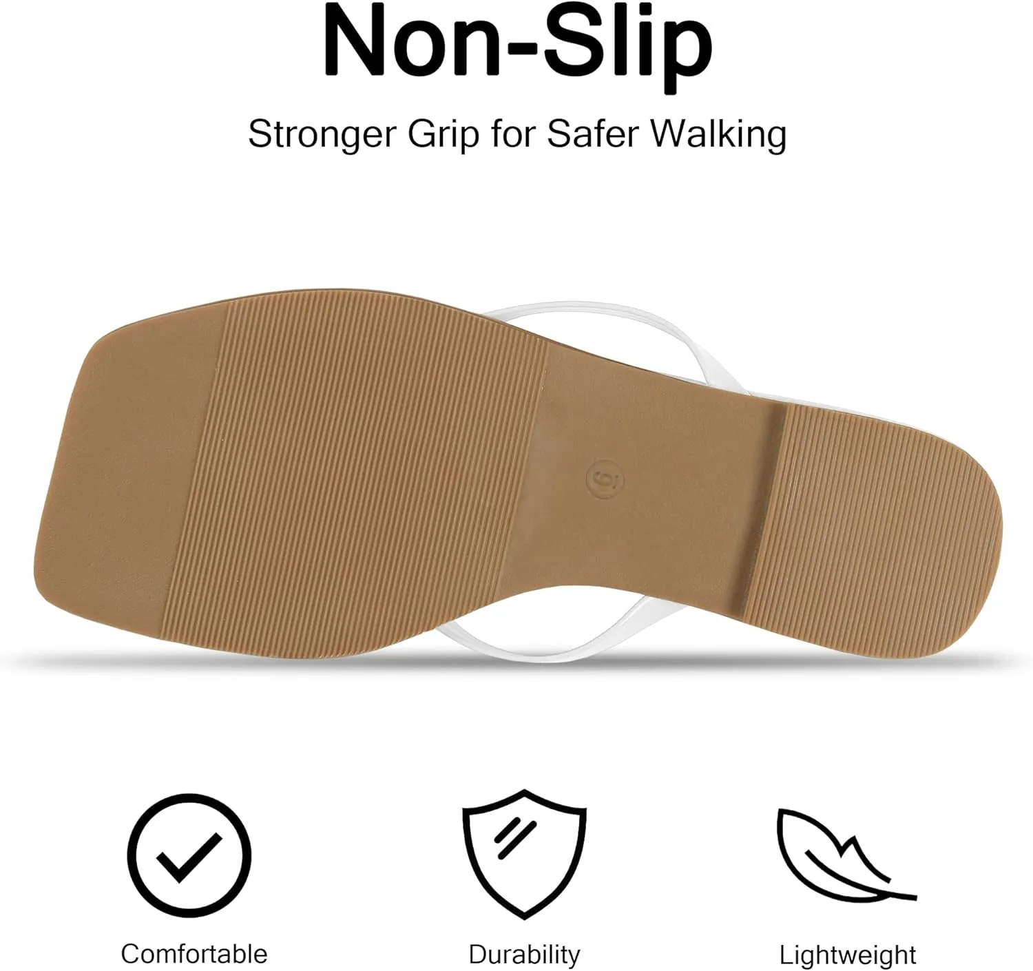 Flip Flops for Women Comfortable Square Toe Casual Beach Sandals Summer Outdoor and Everyday Wear
