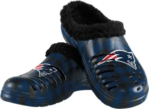FOCO Men's NFL Team Logo Sherpa Lined Buffalo Check Shoes Slipper Clogs