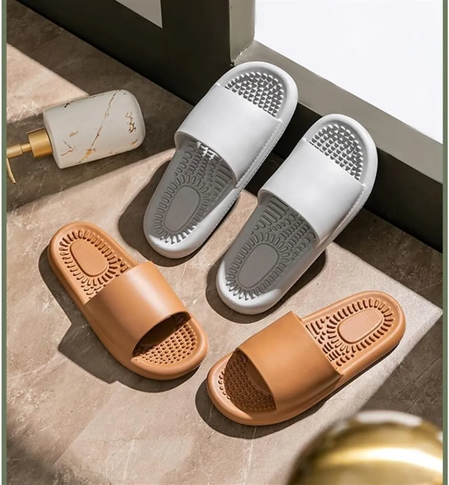 Foot ager Acupressure Slippers For Plantar Fasciitis Pain Relief Women's Men's Reflexology ls Shiatsu Shower Shoes Promoting Blood Circulation Myofascial Release(White,38/39 EU)