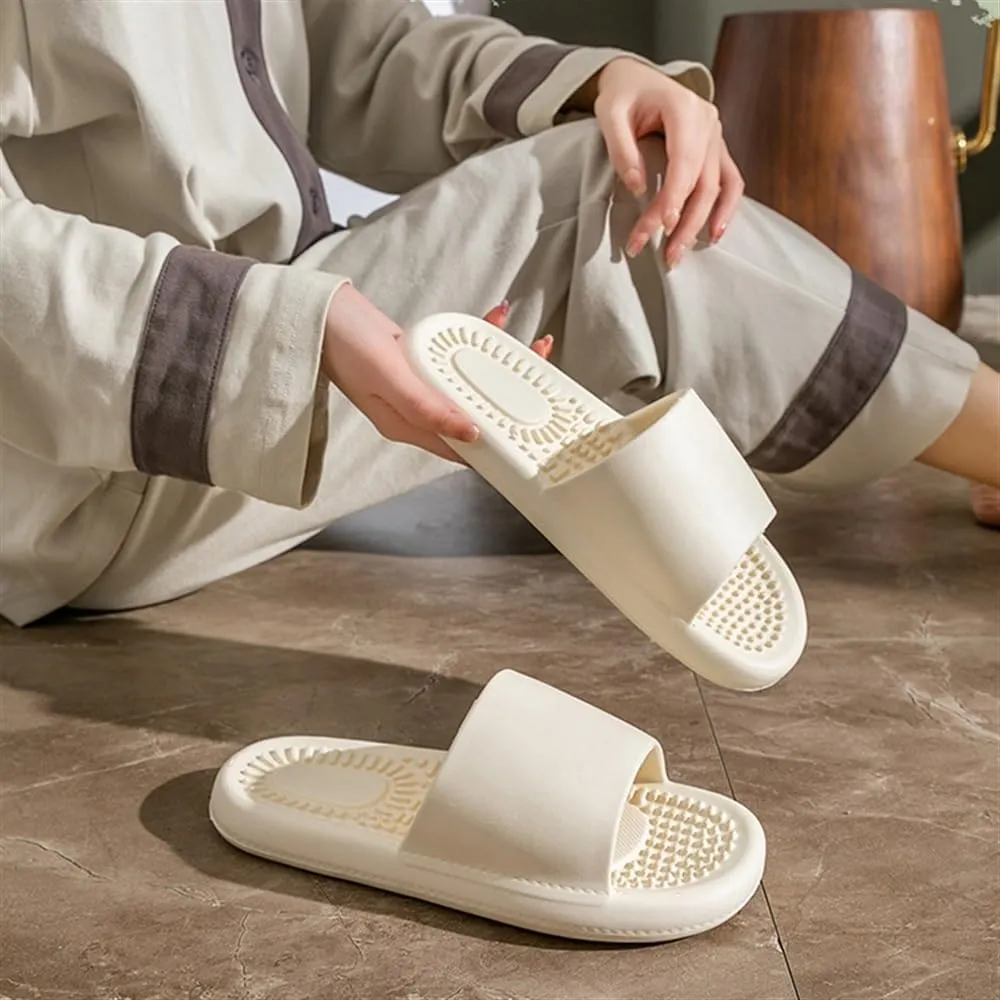 Foot ager Acupressure Slippers For Plantar Fasciitis Pain Relief Women's Men's Reflexology ls Shiatsu Shower Shoes Promoting Blood Circulation Myofascial Release(White,38/39 EU)