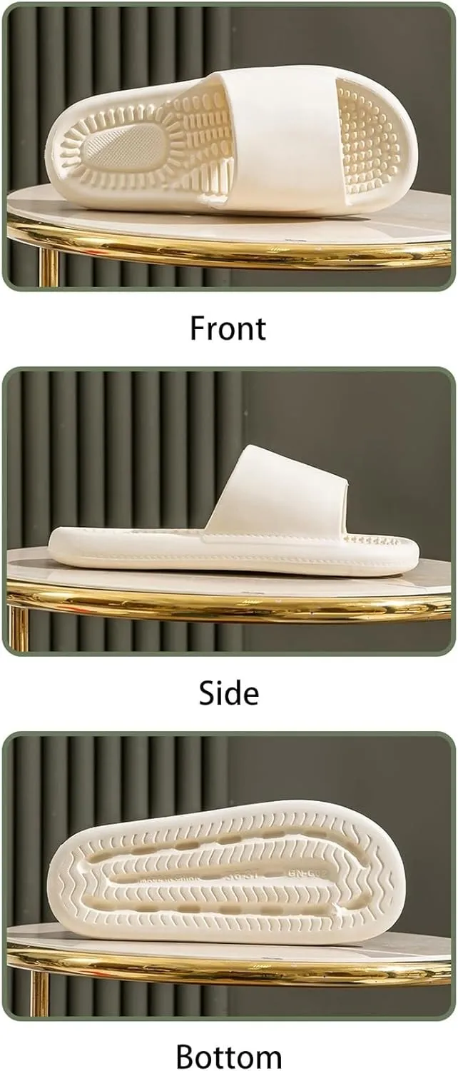 Foot ager Acupressure Slippers For Plantar Fasciitis Pain Relief Women's Men's Reflexology ls Shiatsu Shower Shoes Promoting Blood Circulation Myofascial Release(White,38/39 EU)
