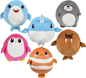 Forest & Twelfth 3 Pack Reversible Sea Creature Eggamals, 8.5" Plush Toy Set, 2-in-1 Aquatic Stuffed Animals, Ideal as Kid's Gift, Party Favors, Class Gift, Birthday Gifts for Toddlers (Sea Life)