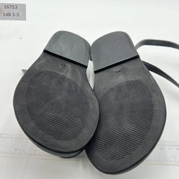 FOWT Black Split Round Toe Sandals Lace up Strappy  Soft Flip Flop Casual Shoes