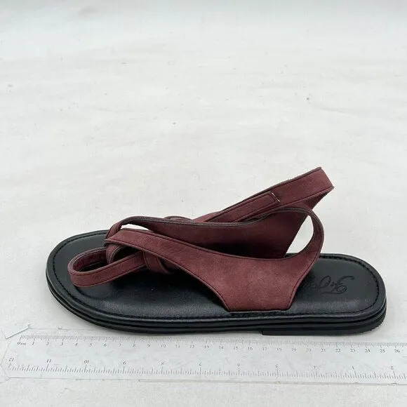 FOWT Wine Split Round Toe Sandals Lace up Strappy Flats Soft Flip Flop Shoes