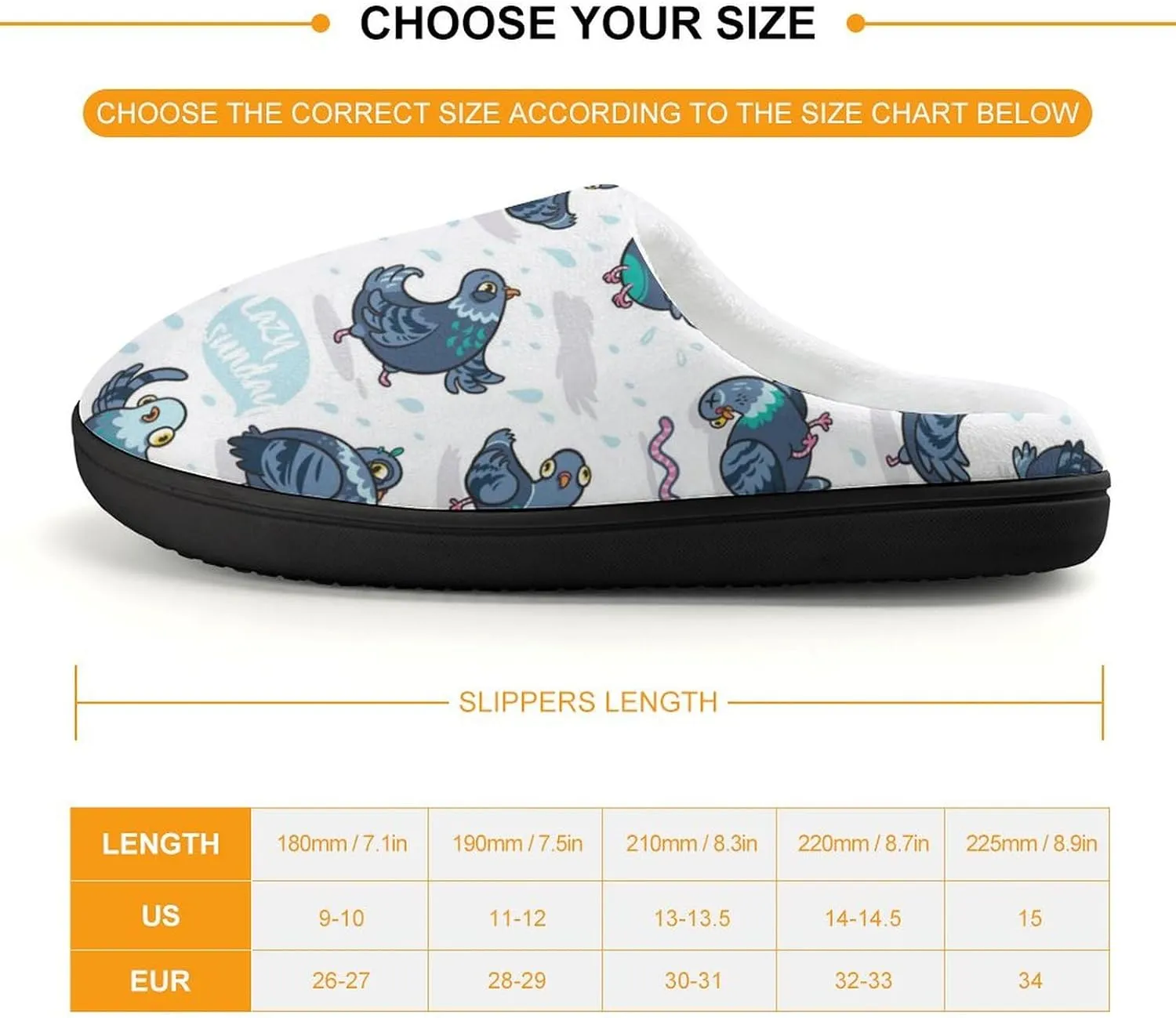 Funny Pigeons Cute Slippers For Girls Boys Anti Slip House Slipper Warm Shoes For Indoor Outdoor