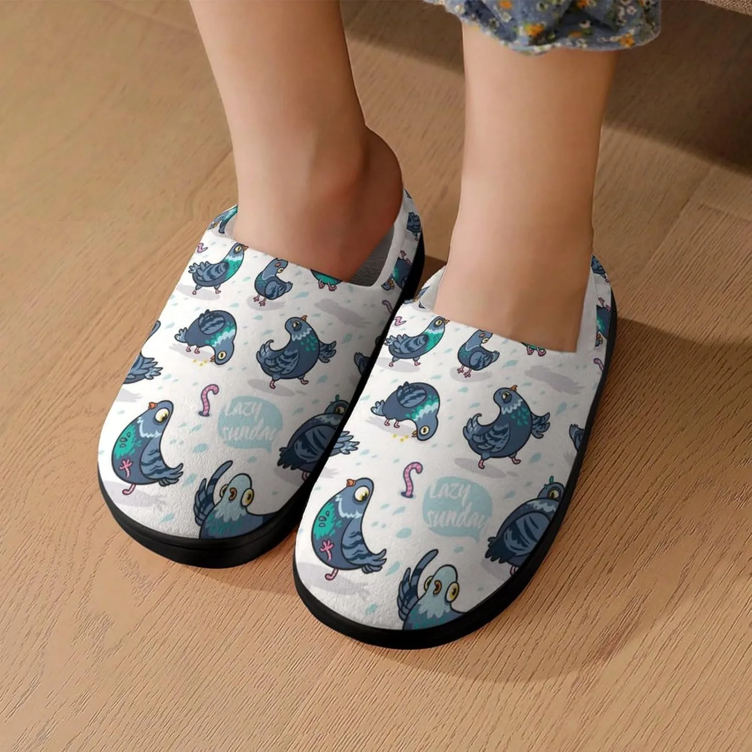Funny Pigeons Cute Slippers For Girls Boys Anti Slip House Slipper Warm Shoes For Indoor Outdoor