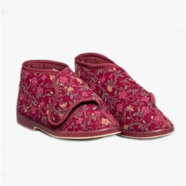 GBS BELLA Womens Extra Wide (E ) Boot Slippers Wine