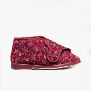 GBS BELLA Womens Extra Wide (E ) Boot Slippers Wine