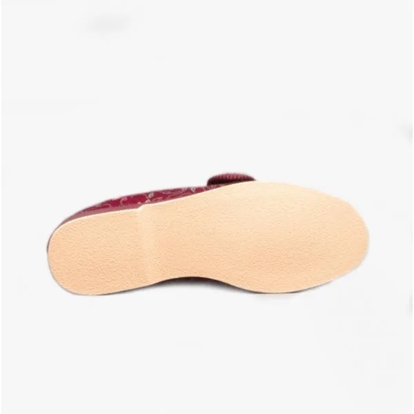 GBS BELLA Womens Extra Wide (E ) Boot Slippers Wine