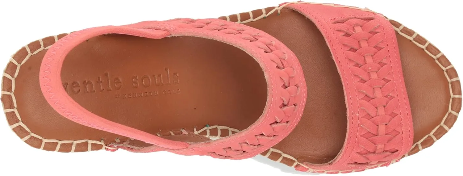 Gentle Souls by Kenneth Cole Women's Elyssa Two-Band Braid Wedge Sandal