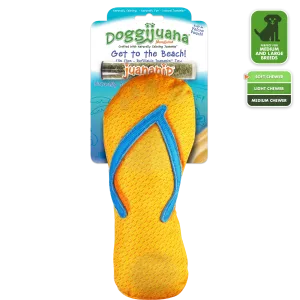 Get to the Beach Flip Flop Refillable Dog Toy