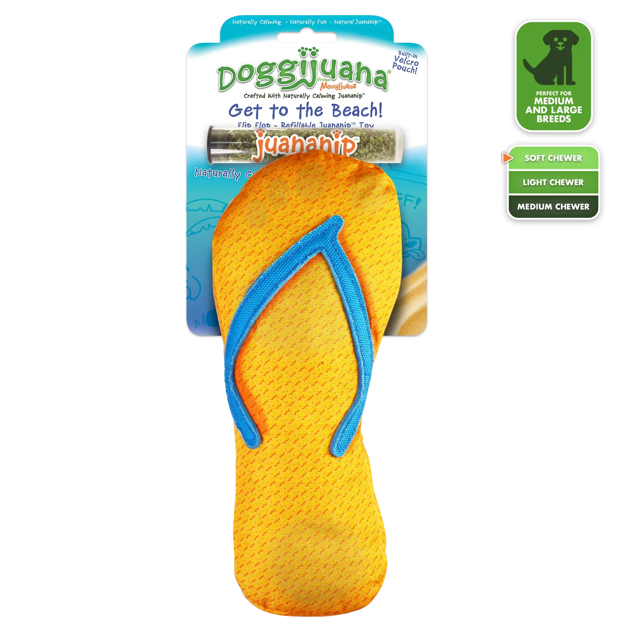 Get to the Beach Flip Flop Refillable Dog Toy