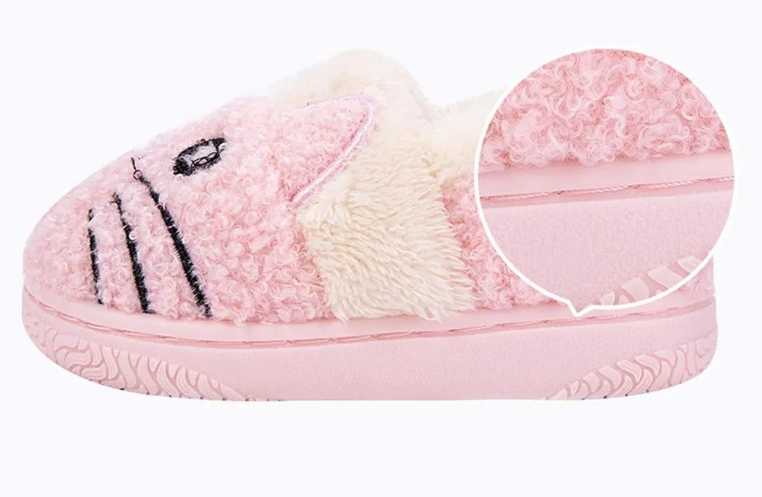 Girls House Slippers Kids Plush House Shoes Boys Warm Cartoon Slippers Cute Animal Winter Indoor Slipper