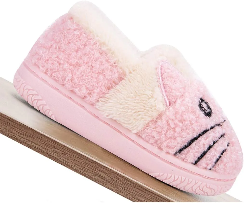 Girls House Slippers Kids Plush House Shoes Boys Warm Cartoon Slippers Cute Animal Winter Indoor Slipper