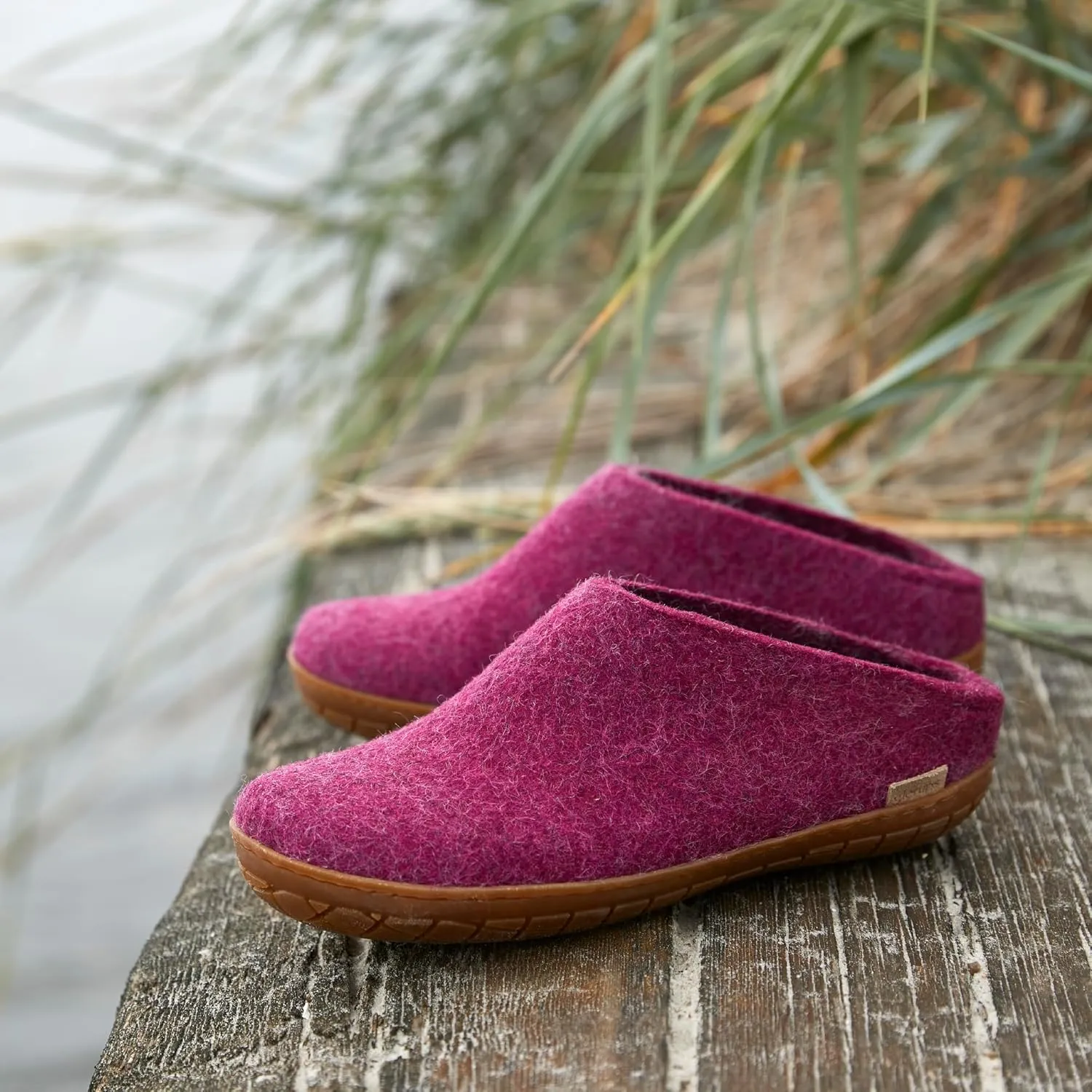 Glerups 100% Gotland Sheep Wool Slipper with rubber sole - Unisex Slip-on