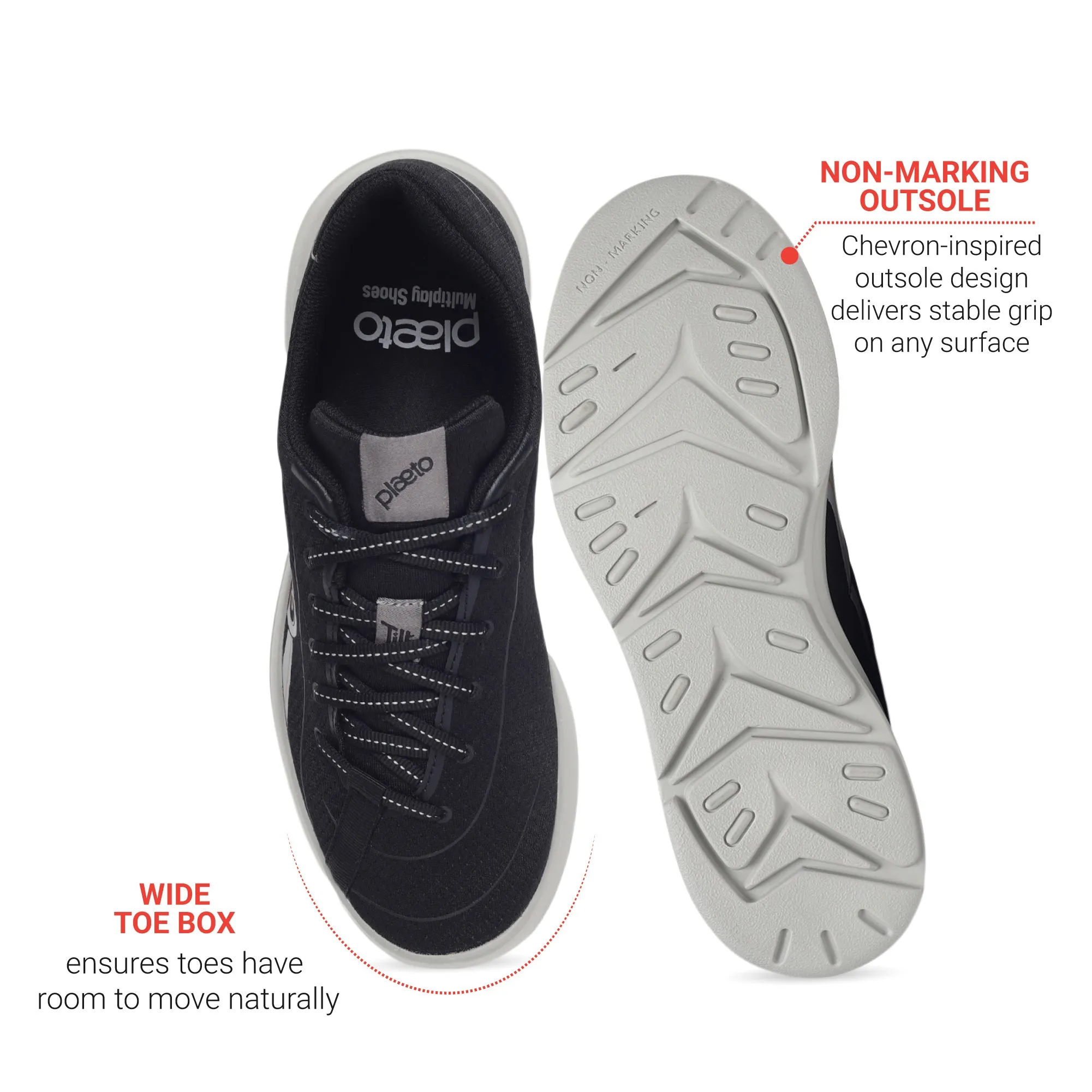 Go Men's Sports Shoes - Black / Grey