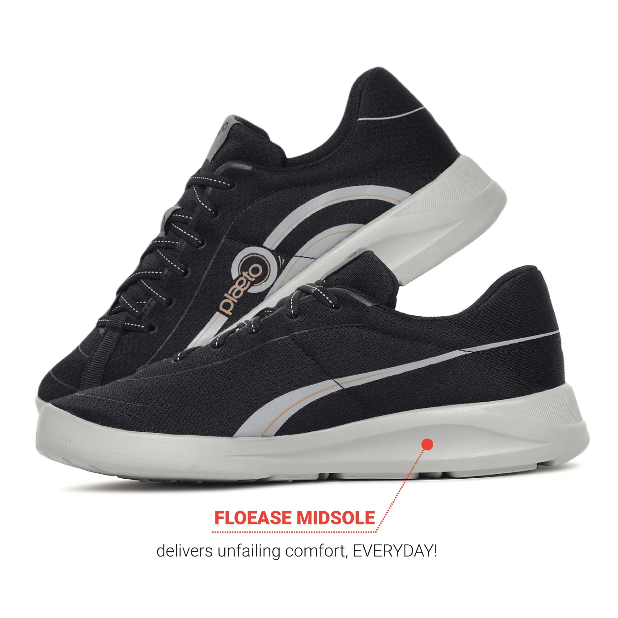 Go Men's Sports Shoes - Black / Grey