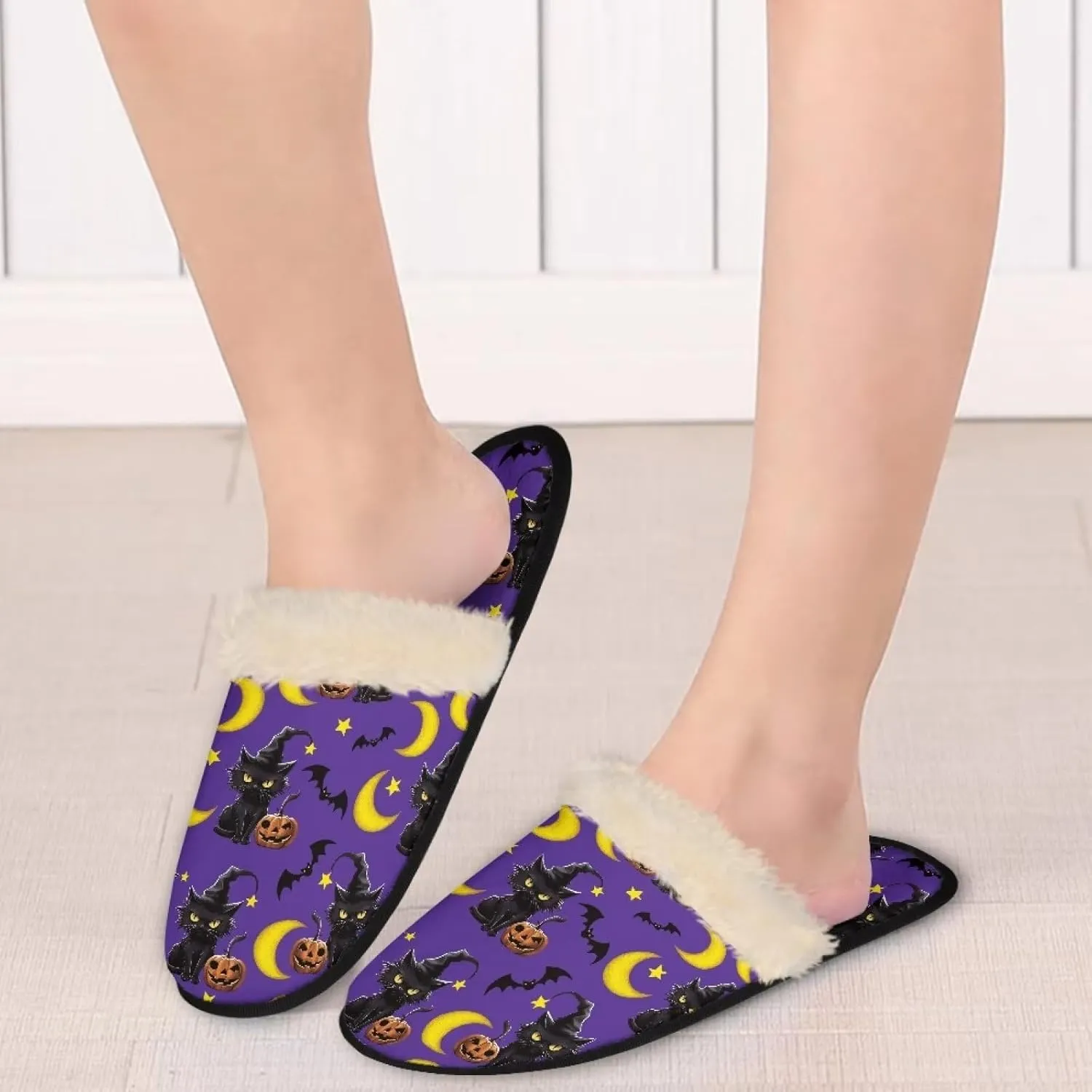 Gomyblomy Memory Cotton Slippers, Fashion Indoor Non-Slip Warm Home Slippers, Soft Closed Toe Fuzzy Slippers for Men & Women
