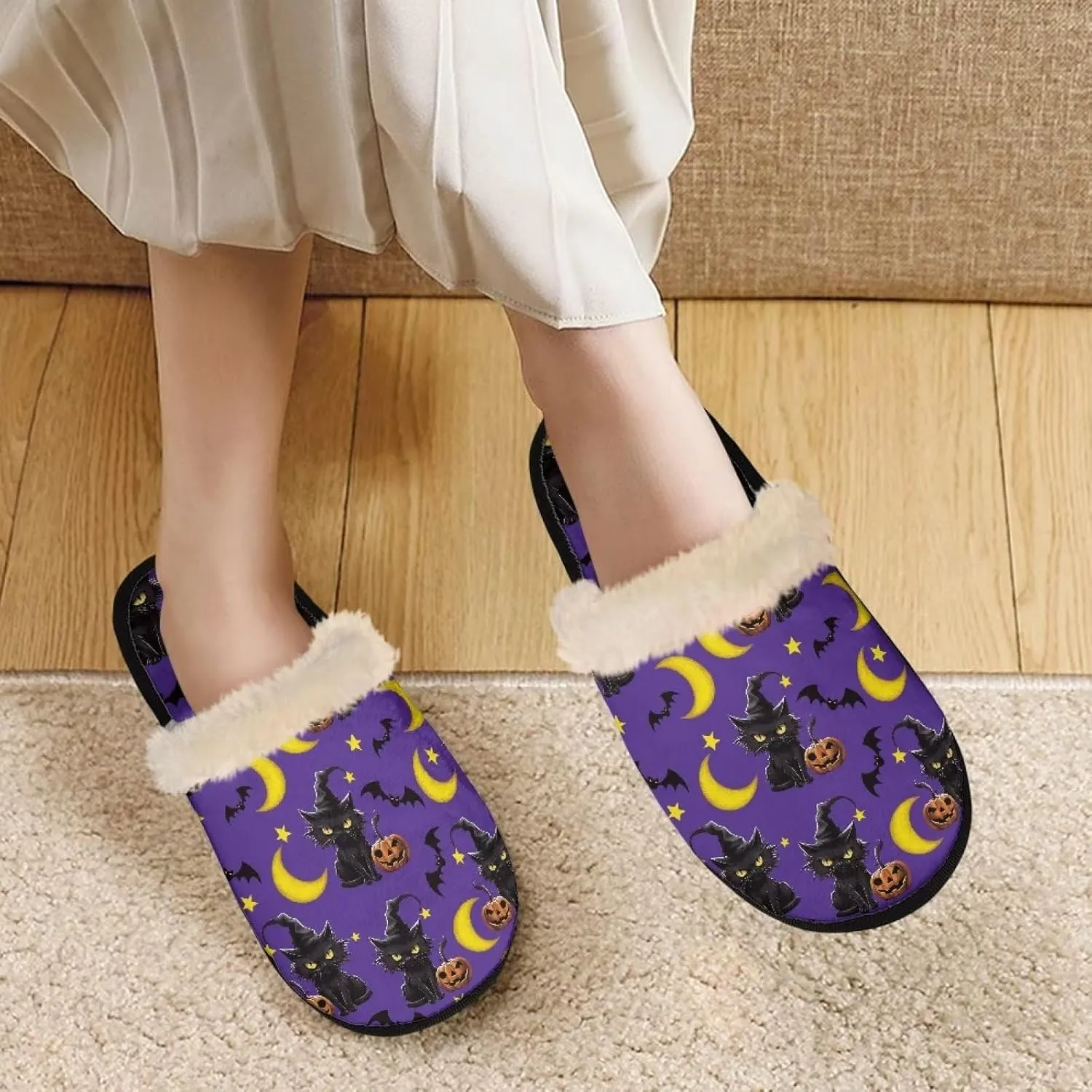 Gomyblomy Memory Cotton Slippers, Fashion Indoor Non-Slip Warm Home Slippers, Soft Closed Toe Fuzzy Slippers for Men & Women