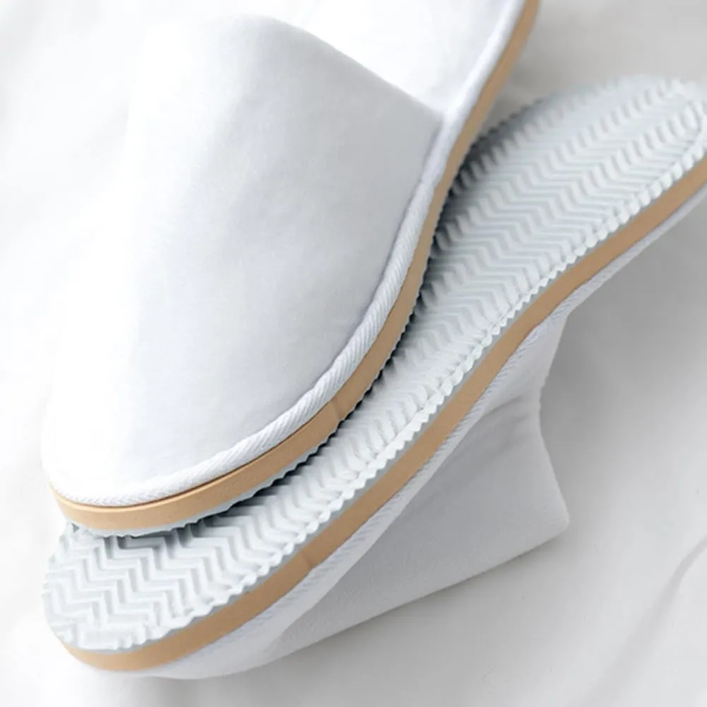 GONG GONG 6 Pairs Non Slip Disposable Slippers, Washable & Reusable, Closed Toe Crystal Velvet Slipper for Guest, Bathroom, House, Hotel, Party, SPA, Wedding