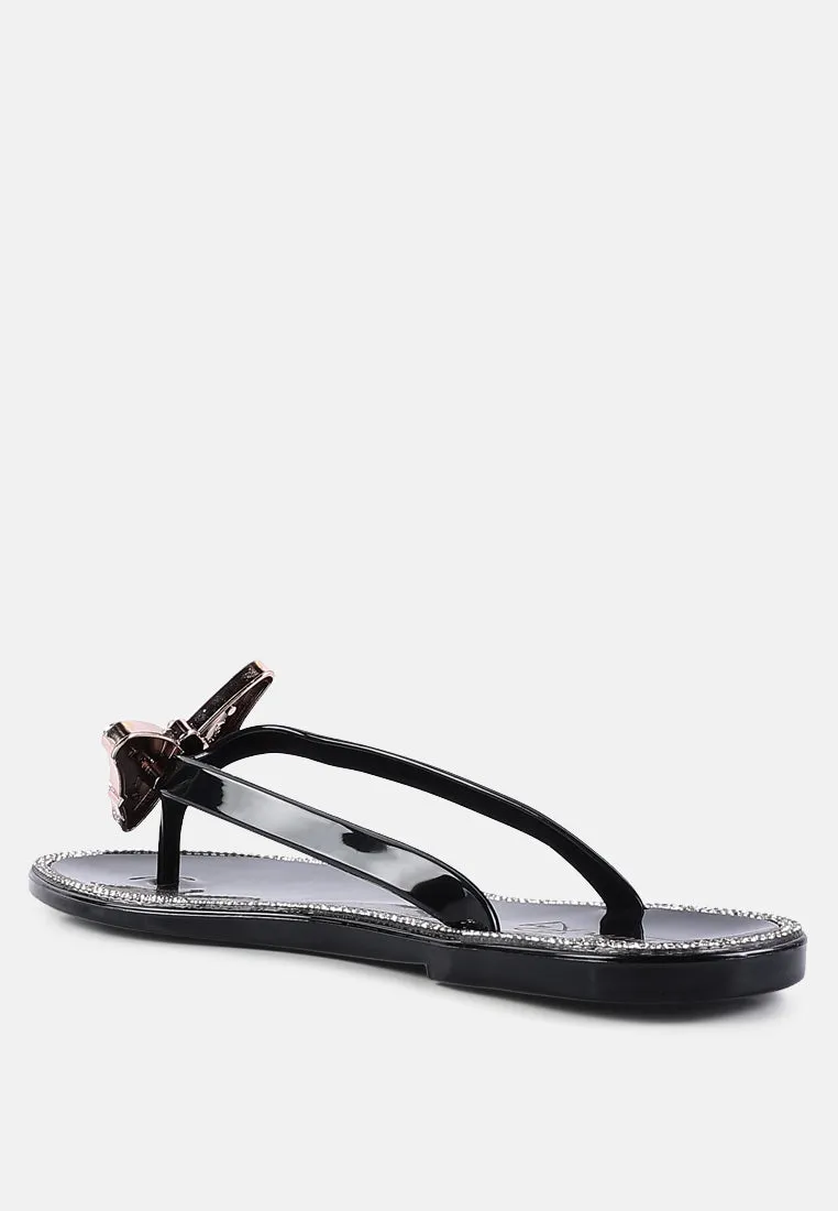 Guler Butterfly Rhinestone Jelly Flats