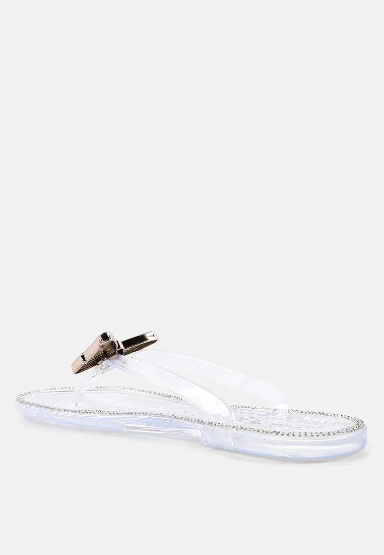 Guler Butterfly Rhinestone Jelly Flats