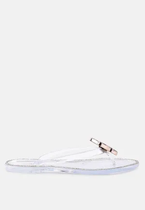 Guler Butterfly Rhinestone Jelly Flats