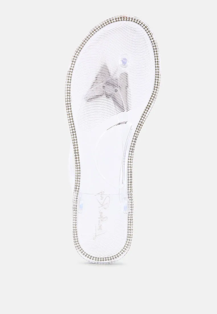 Guler Butterfly Rhinestone Jelly Flats