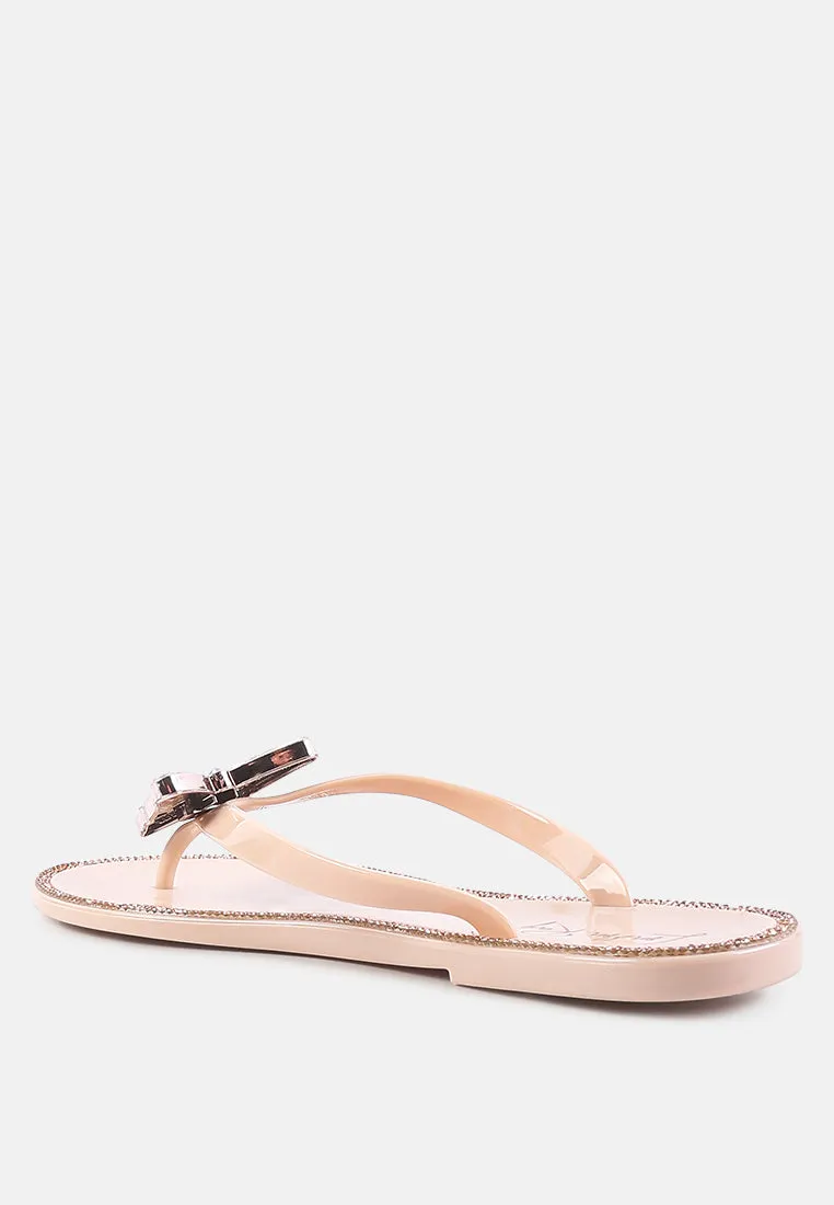 Guler Butterfly Rhinestone Jelly Flats