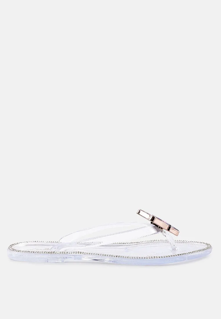 Guler Butterfly Rhinestone Jelly Flats
