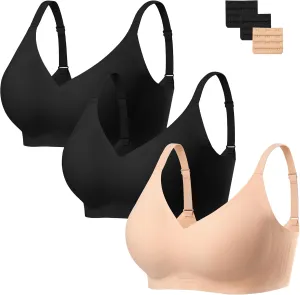 habibee Bra for Women No Underwire Comfort Seamless Bras Push Up Wireless Bras Full Coverage Bralettes, Bra Extender