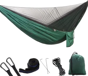 Hammock 290x140 Cm Camping Hammock, Portable Double Hammock with Net, 2 Person Hammock Tent for Outdoor Portable Hammock