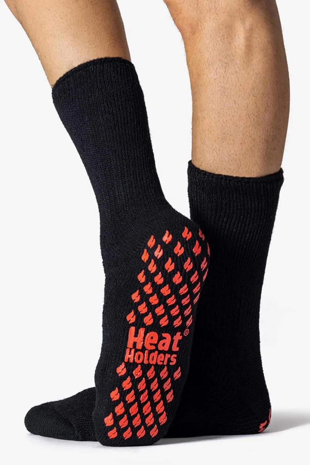HEAT HOLDERS - 3 Pair Multipack Mens Slipper Socks with Grips for Winter | Thick Indoor Non Slip Thermal Socks