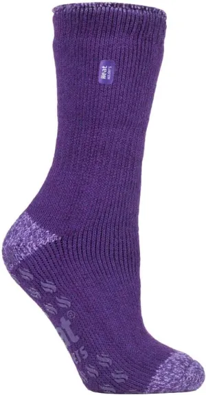 HEAT HOLDERS Ladies 2.3 Tog Chunky Thermal Slipper Socks with Non Slip Grippers