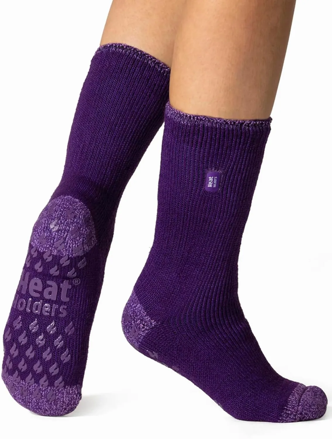 HEAT HOLDERS Ladies 2.3 Tog Chunky Thermal Slipper Socks with Non Slip Grippers