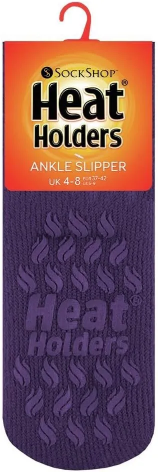 HEAT HOLDERS - Ladies low cut thermal slipper ankle socks in 4 colors, 5-9 US