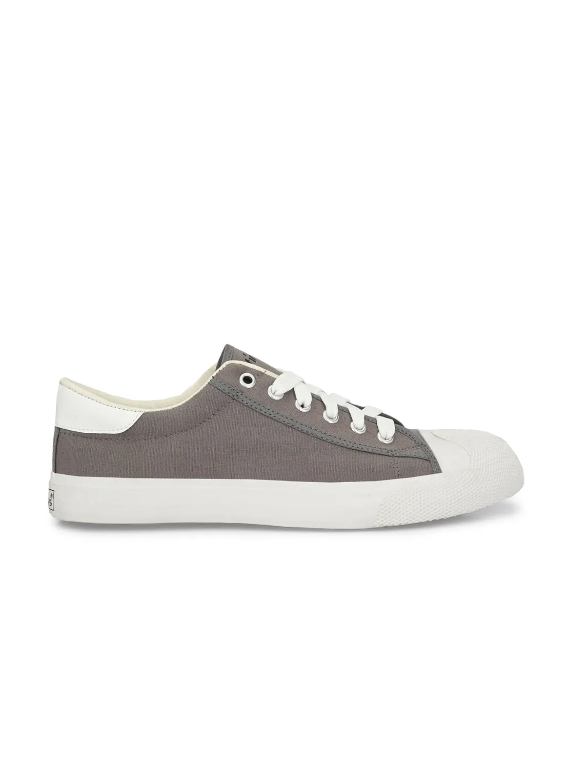 Hirolas® Men's Grey Canvas Vulcansied Skateboard Lace Up Sneaker Shoes (HRL2076GRY)