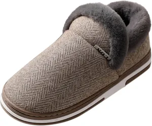 Home Slippers for Men Thick Non Slip Indoor Warm Soft Sole Cotton Slippers Women Plush Lined House Slippers