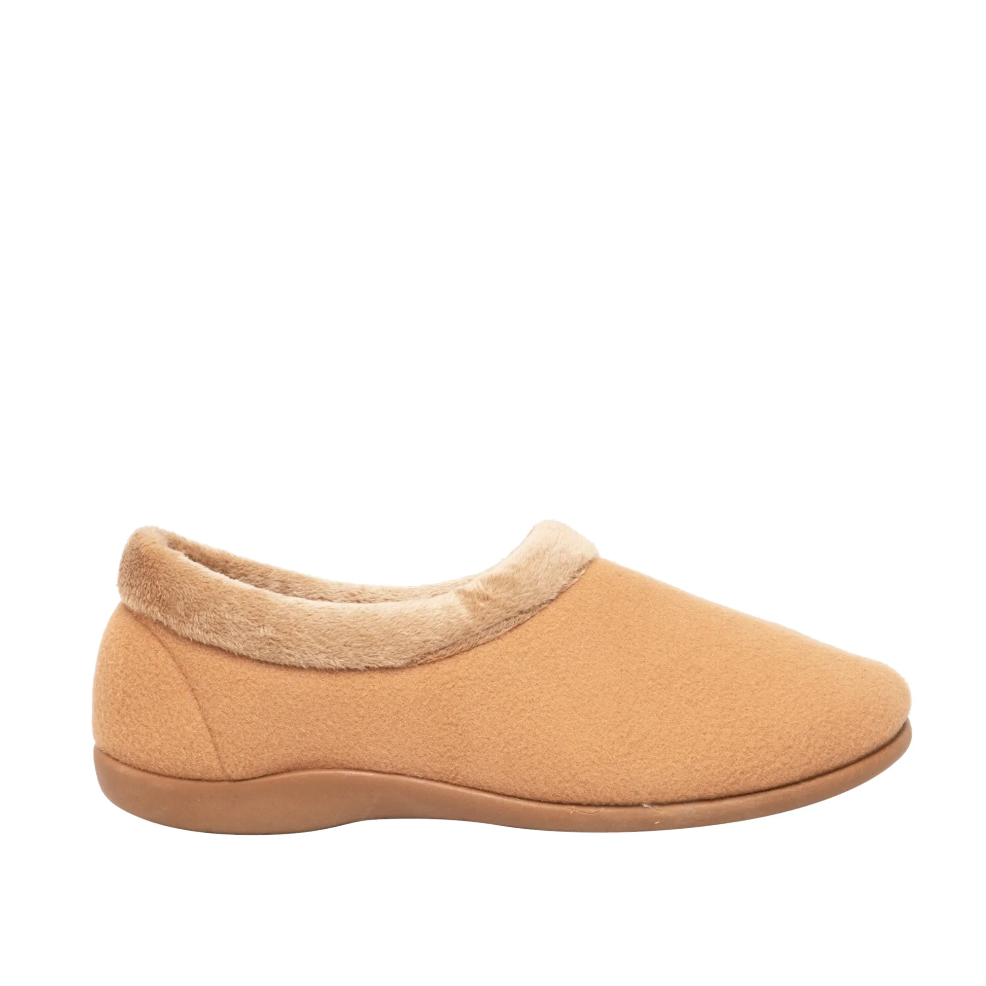 HOS Comfort TINA Womens Full Felt Slippers Tan