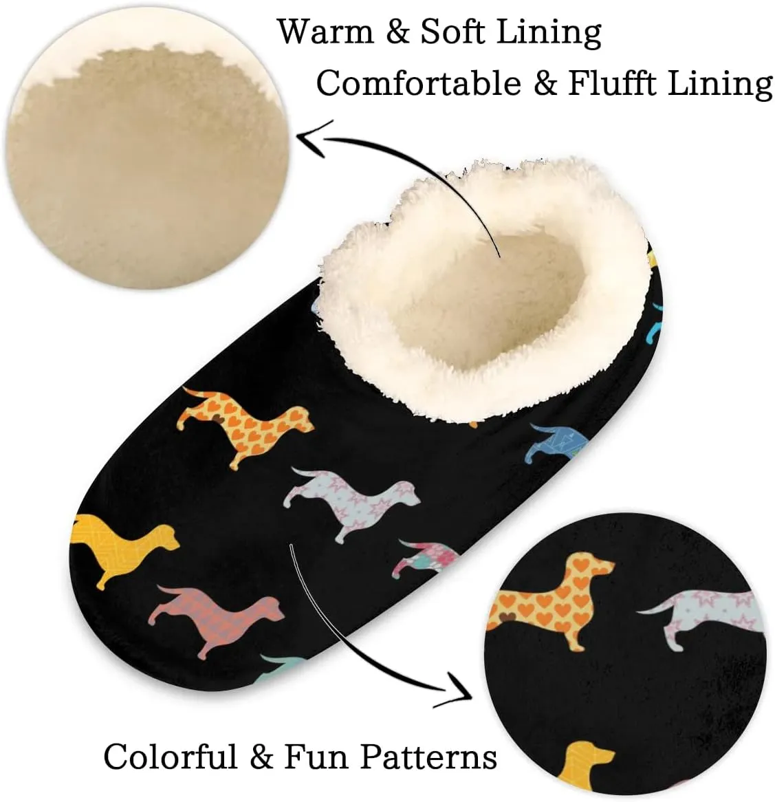 House Slippers for Women Men, Animal Fuzzy Soft Cozy Non Slip Slipper Socks for Indoor Outdoor
