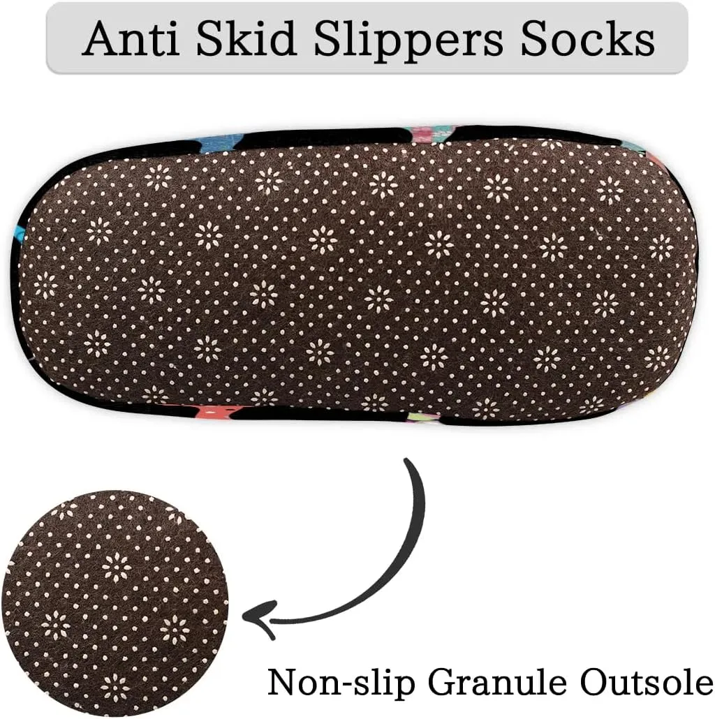 House Slippers for Women Men, Animal Fuzzy Soft Cozy Non Slip Slipper Socks for Indoor Outdoor
