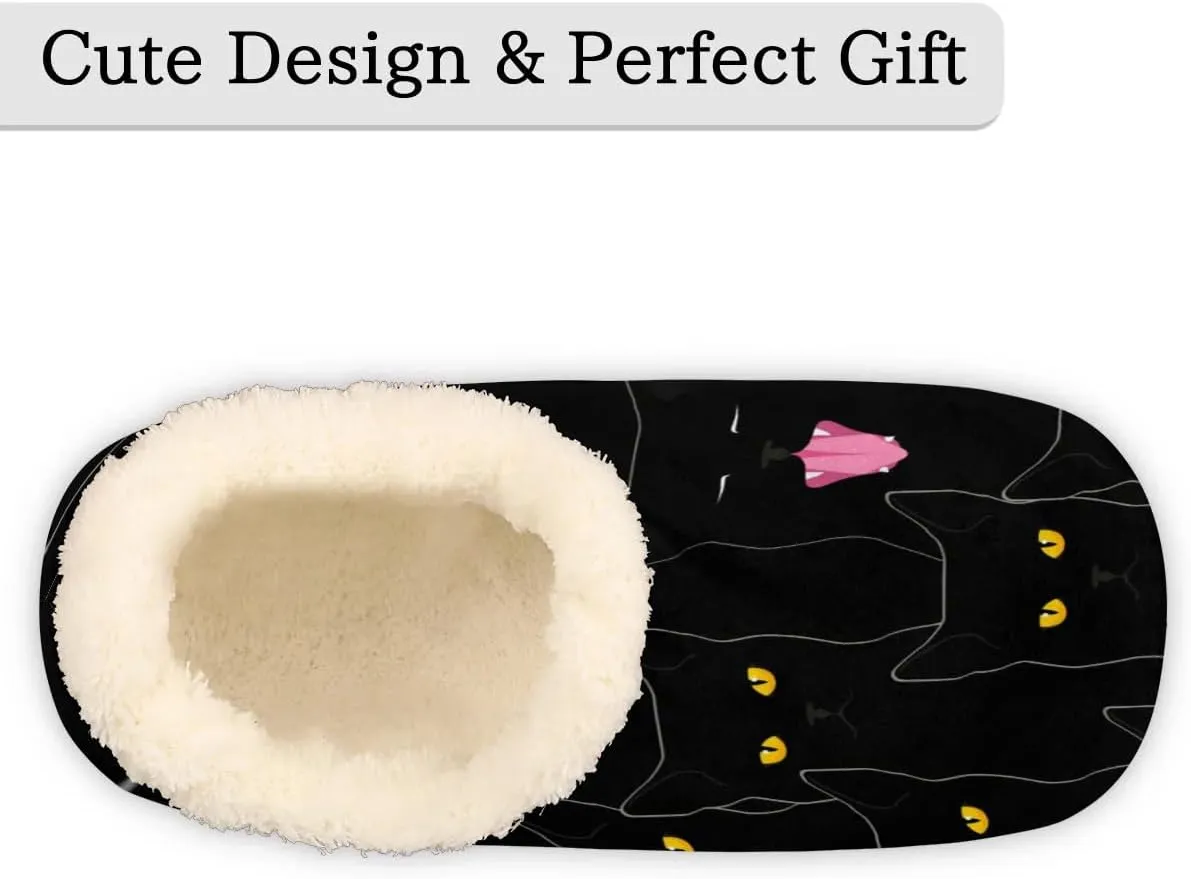 House Slippers for Women Men, Animal Fuzzy Soft Cozy Non Slip Slipper Socks for Indoor Outdoor