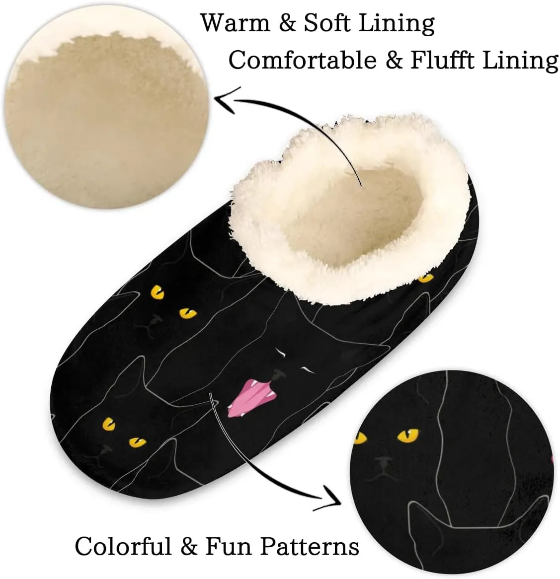 House Slippers for Women Men, Animal Fuzzy Soft Cozy Non Slip Slipper Socks for Indoor Outdoor