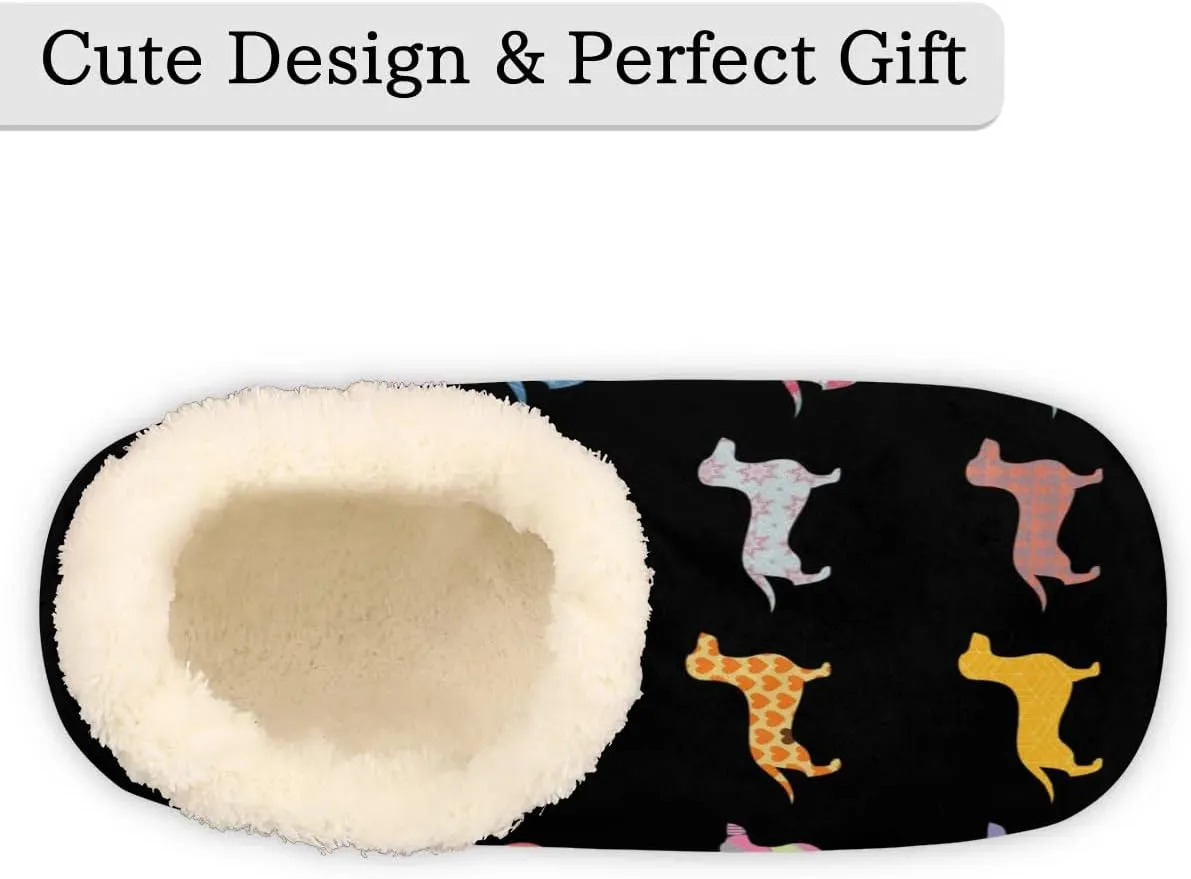 House Slippers for Women Men, Animal Fuzzy Soft Cozy Non Slip Slipper Socks for Indoor Outdoor