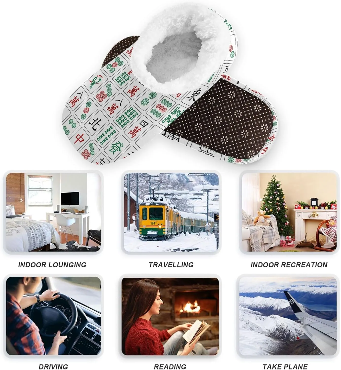 House Slippers Fuzzy Memory Foam Soft Slipper Socks for Woman Men