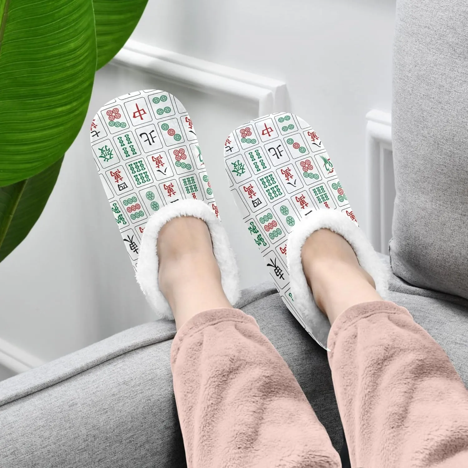 House Slippers Fuzzy Memory Foam Soft Slipper Socks for Woman Men