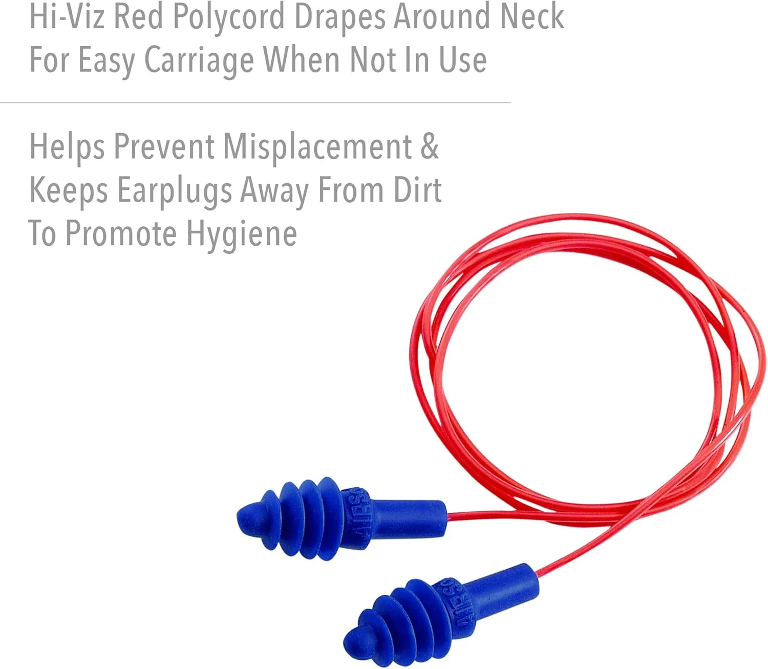 Howard Leight by Honeywell DPAS30R Airsoft Flanged Reusable Earplugs with Red Polycord, 100-Pairs (DPAS-30R),Blue