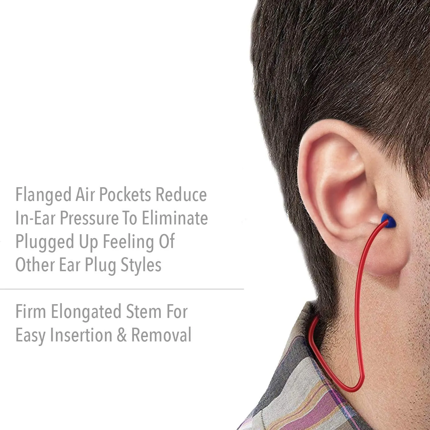 Howard Leight by Honeywell DPAS30R Airsoft Flanged Reusable Earplugs with Red Polycord, 100-Pairs (DPAS-30R),Blue