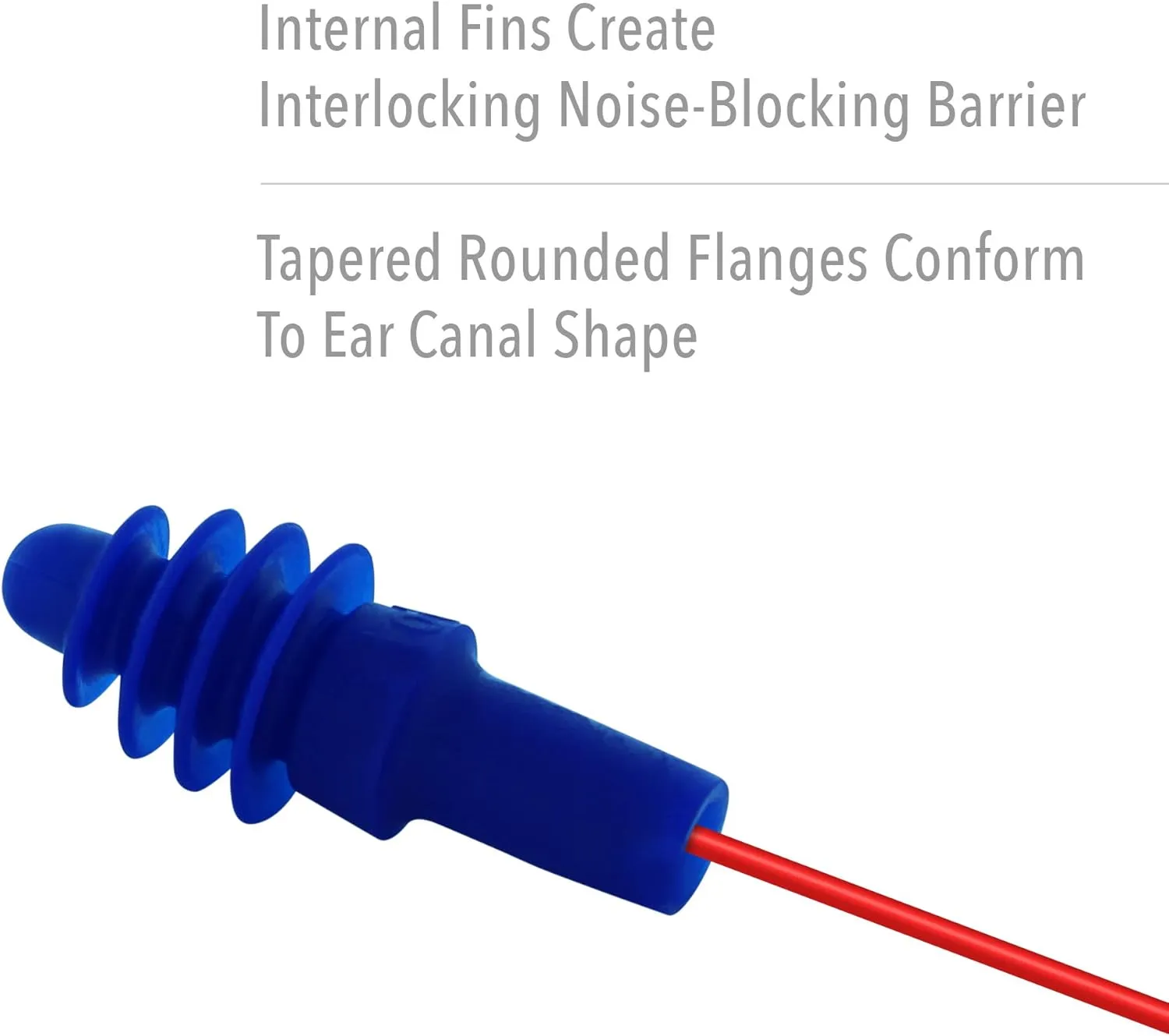 Howard Leight by Honeywell DPAS30R Airsoft Flanged Reusable Earplugs with Red Polycord, 100-Pairs (DPAS-30R),Blue
